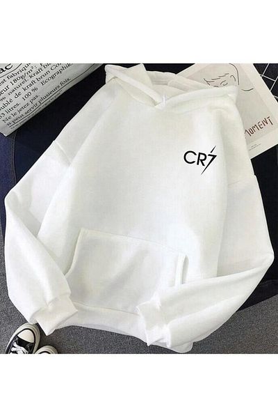 Massgai Φούτερ Cristiano Ronaldo Cr7 Unisex Oversize με κουκούλα - Φούτερ με στάμπα με υπογραφή