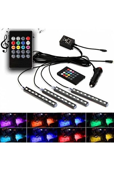Genel Markalar 4 Parçalı Uzaktan Kumandalı Ayak Altı Aydınlatma 12 Led Çok Re...