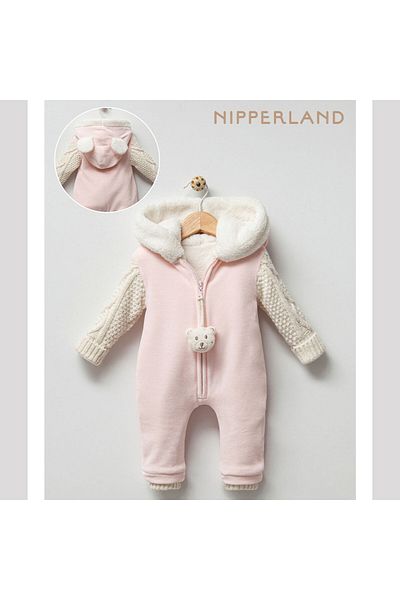 Nipperland Pink Velvet Jumpsuit