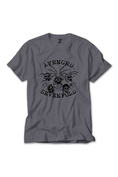 Z zepplin Avenged Sevenfold Smile Skulls Γκρι T-Shirt