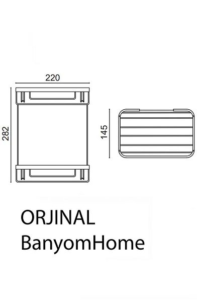 ÇELİK BANYO Stainless Brass Matte Black Taci 22X15 cm Shampoo Holder Bathroom Shelf