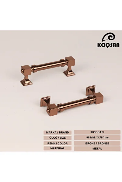 KOÇSAN Zumra Bronze 96 mm Handle Luxury Country Kitchen Furniture Cabinet Drawer Handle