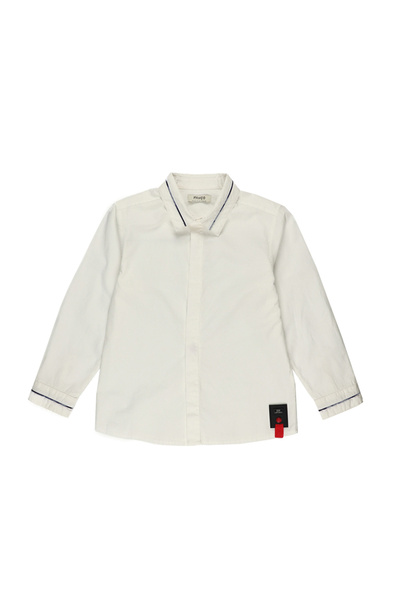 Panço Erkek Çocuk Yaka Detaylı Beyaz Gömlek
