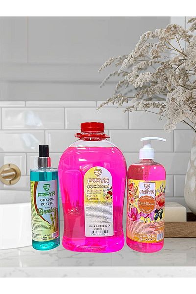 FREYR 2500Ml-750Ml Moisturizing Liquid Hand Soap - Extra Flower Garden Perfumed, 400ml Room Fragrance