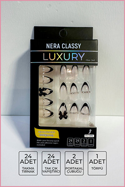 Nera Classy 24 Adet Takma Tırnak Seti (24'lü Tak Çıkar-2 Adet Portakal Çubuğu...