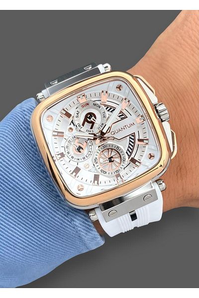 Quantum Original Functions Active 10Atm Waterproof Silicone Cord Square Men's Wristwatch