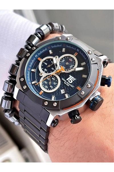 T5 Saat T5 Black Color Function Men's Wristwatch Bracelet