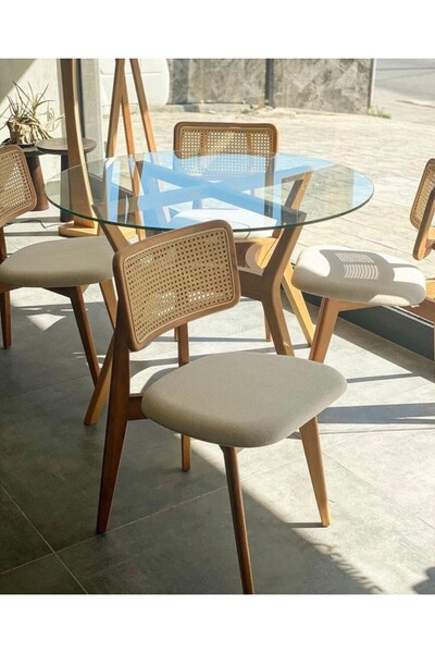 iclalofis 2'li ahşap sandalye zion sandalye hazeran sandalye mutfak sandalyes...