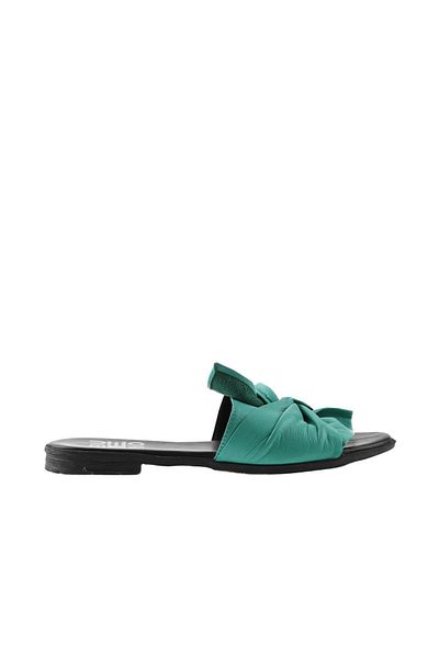 Bueno Shoes شبشب نسائي جلد أخضر - تصميم مسطح 01wn5040