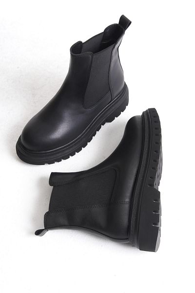 Modabuymus Chic Black Matte Daily Elastic Chelsea Boots