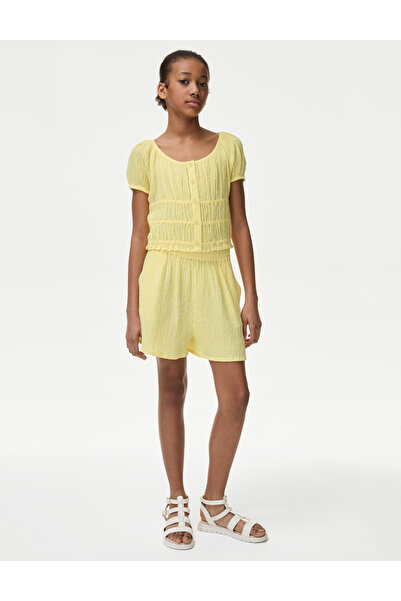 Marks & Spencer Regular Fit Dokulu Şort (6-16 Yaş)