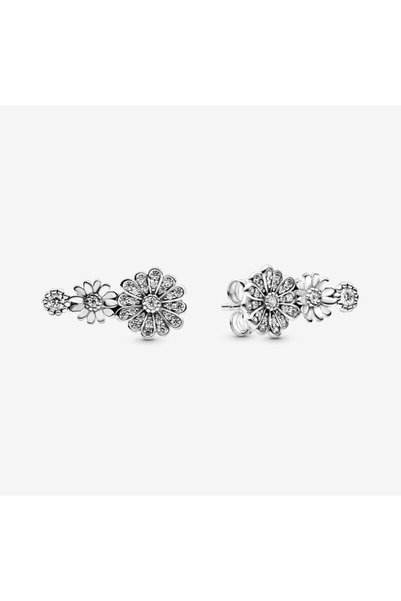 Hector&Co. Jewellery Işıltılı Papatya Çiçeği Üçlü Küpe