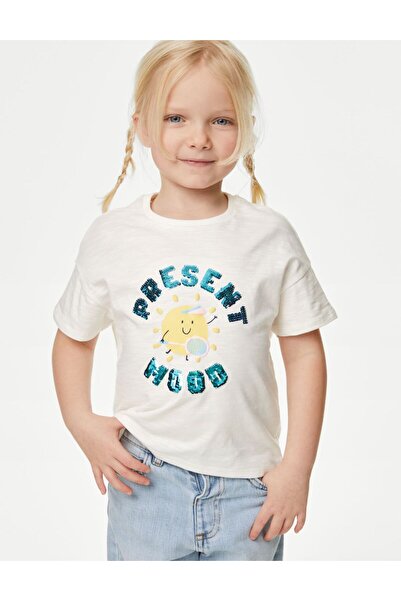 Marks & Spencer Saf Pamuklu Kısa Kollu T-Shirt (2-8 Yaş)