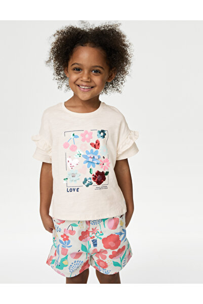 Marks & Spencer Saf Pamuklu Kısa Kollu T-Shirt (2-8 Yaş)