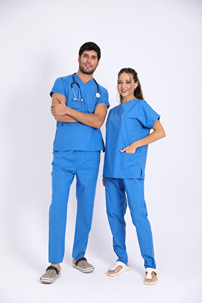 Raven Uniform Uniformă medicală - Costum chirurgical pentru medic și asistent medical, țesătură subțire