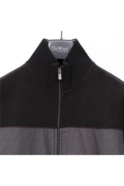 Dio Rise Men's Ribbed Comfort Fit Relaxed Cut Coat - Mts-8014 - Black