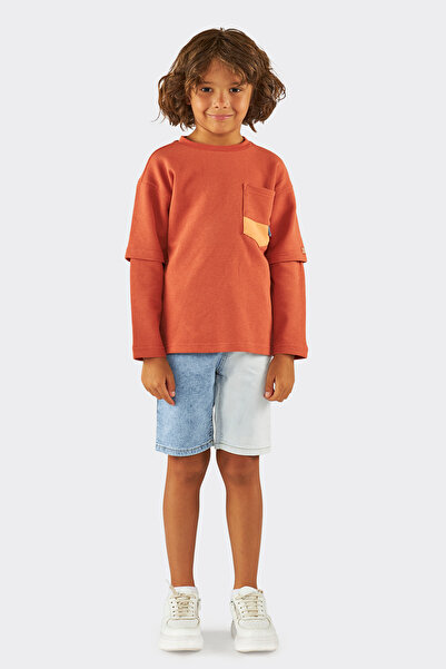 Panço Erkek Çocuk İki Renkli Mavi Kot Şort