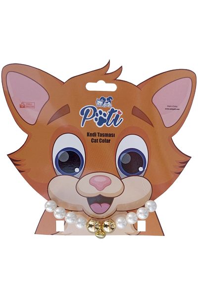 Angoravi Cat and Dog Luxury Pearl Necklace 24-28 cm Medium White