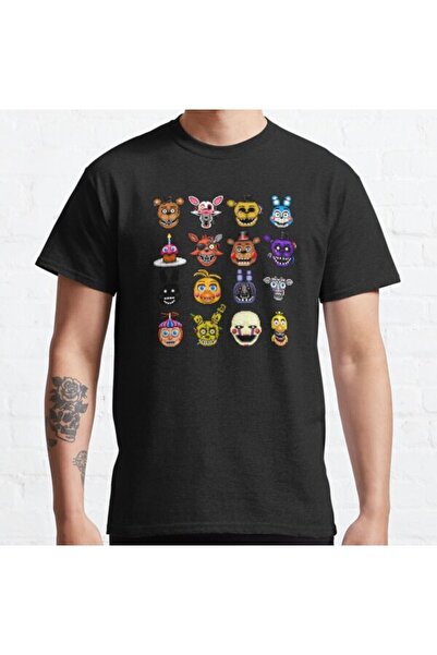 ZOKAWEAR تي شيرت Five Nights At Freddy's Pixel Art للجنسين - مطبوع عليه شخصيا...