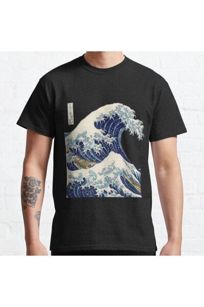 ZOKAWEAR Tricou imprimat cu design transparent unisex The Great Wave Off Kana...