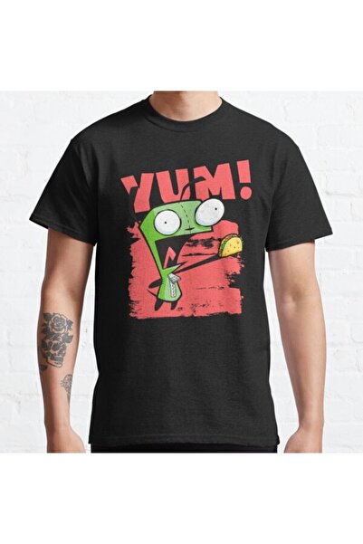 ZOKAWEAR Tricou cu imprimeu unisex Invader Zim Gir Screaming Yum Taco Portret