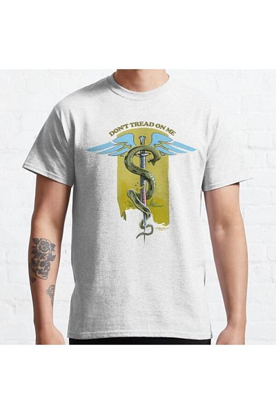 ZOKAWEAR Tricou imprimat unisex cu design loose fit „Don’t Tread On Me”.