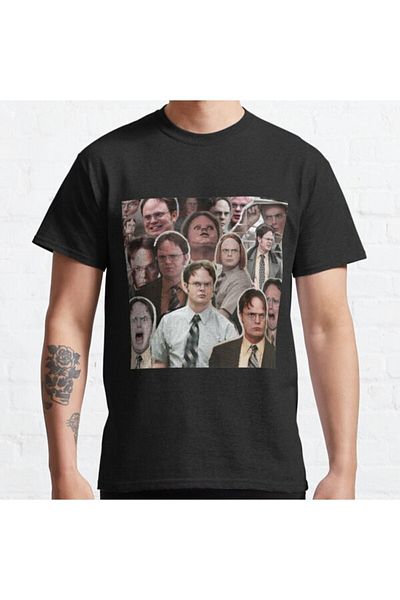 ZOKAWEAR Tricou cu imprimare unisex Dwight Schrute The Office Design, loose fit