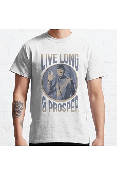 ZOKAWEAR Tricou imprimat unisex Star Trek Seria originală Spock Blue Hue Port...