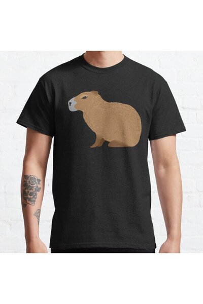 ZOKAWEAR Tricou cu imprimeu unisex cu design Capybara, loose fit