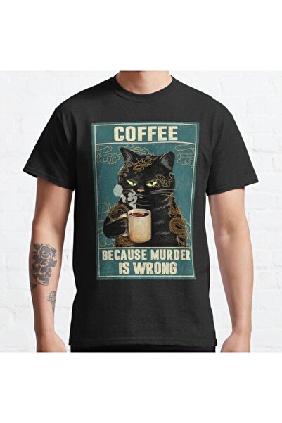 ZOKAWEAR Tricou imprimat unisex, cu tatuaj de pisici, deoarece Murder Is Wrong