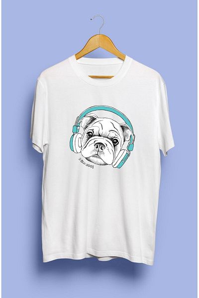 ZOKAWEAR Μπλουζάκι με τυπωμένο σχέδιο μπουλντόγκ με χαλαρή εφαρμογή Unisex