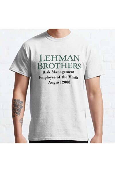 ZOKAWEAR Tricou cu imprimeu unisex Lehman Brothers Angajat al lunii, cu croia...