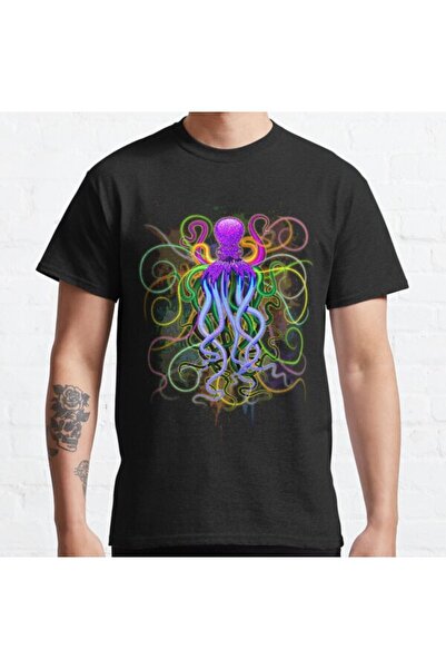 ZOKAWEAR Τυπωμένο μπλουζάκι Loose Fit Unisex Octopus Psychedelic Luminescence...