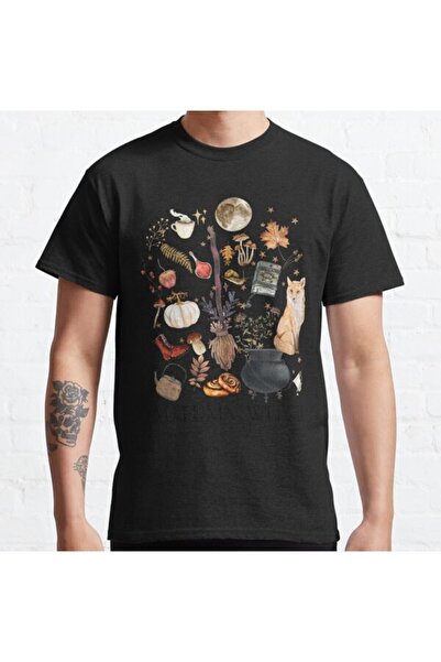 ZOKAWEAR Μπλουζάκι με στάμπα με φαρδιά εφαρμογή Unisex Autumn Witch Design