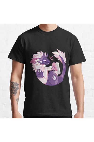 ZOKAWEAR Tricou cu imprimeu unisex cu design cu blană Protogen, loose fit