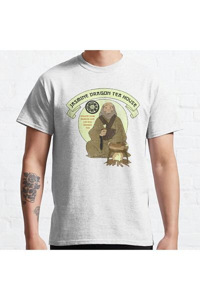 ZOKAWEAR Avatar unisex supradimensionat: The Last Airbender Iroh Jasmine Dragon Tea House Design Tricou imprimat