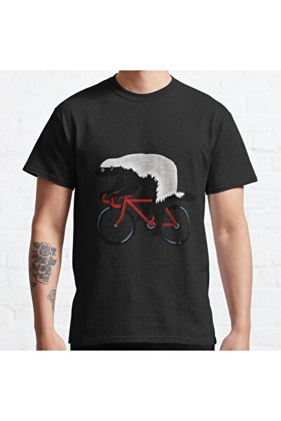 ZOKAWEAR Большой розмір унісекс футболка з принтом Honey Badger On A Bicycle