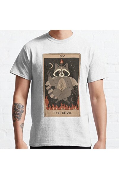 ZOKAWEAR Široka unisex majica The Devil Raccoons Tarot Design Štampano