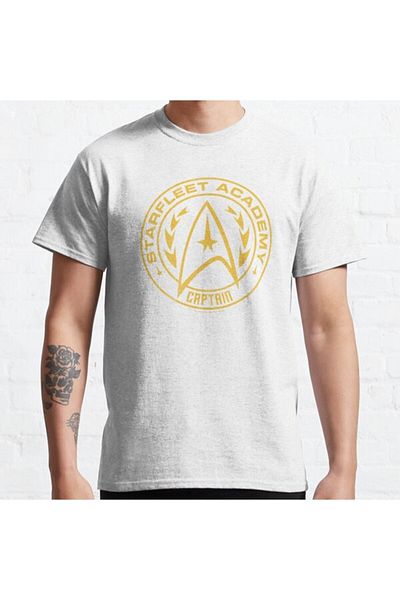 ZOKAWEAR Τυπωμένο μπλουζάκι Loose Fit Unisex Star Trek Starfleet Academy Captain Gold με έμβλημα