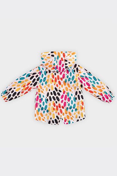 Panço Baby Girl Colorful Leopard Print Beige Raincoat