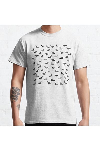 ZOKAWEAR Μπλουζάκι με τυπωμένο σχέδιο Loose Fit Unisex Pigeons Doing Pigeon Things
