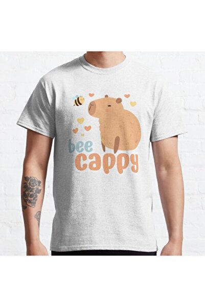 ZOKAWEAR Capybara unisex loose fit cu un tricou cu imprimeu Bee Friends Bee D...
