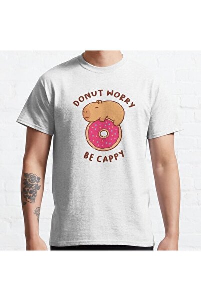 ZOKAWEAR تي شيرت فضفاض للجنسين لا تقلق كن كابي، لا تقلق كن سعيدًا، كابيبارا ع...