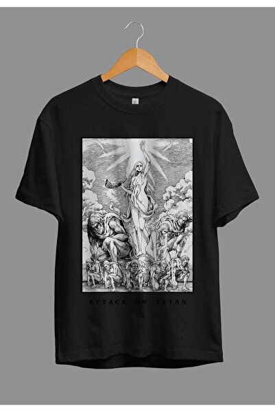 ZOKAWEAR Tricou cu imprimeu cu personaje anime Attack On Titan Rise of Giants