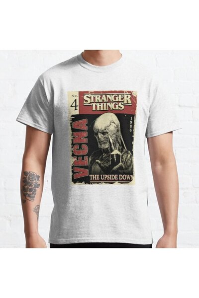 ZOKAWEAR Tricou imprimat unisex Stranger Things 4 Vecna, cu copertă de benzi ...