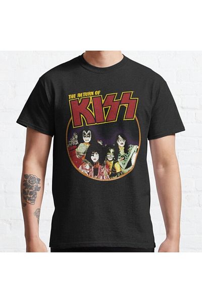 ZOKAWEAR Tricou imprimat unisex Kiss The Return Of Kiss 1979 Iron On Look Design