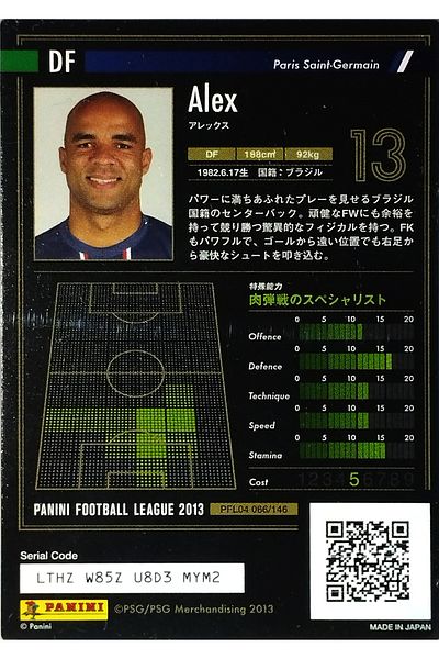 Panini Alex Bandai Panini Card 2013