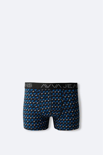 Avva Ανδρικό Navy Blue Μονό Μπόξερ με μοτίβο Houndstooth A42Y9534