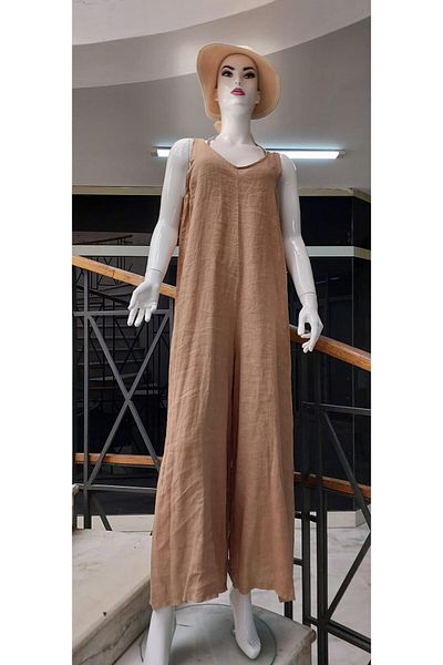 Bohem Stil Ιταλική γυναικεία λινή φόρμα με λουράκι