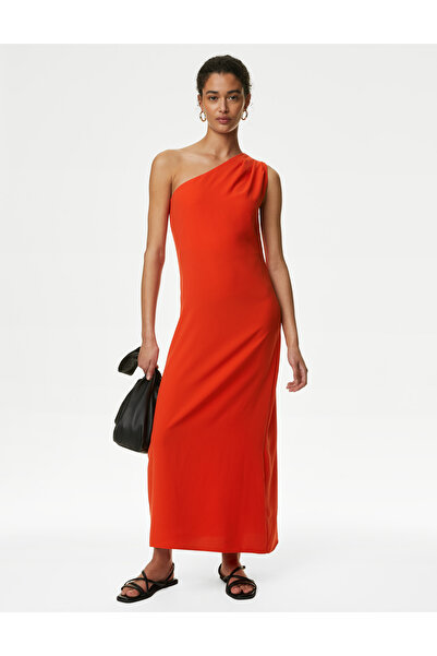 Marks & Spencer Regular Fit Tek Omuz Midi Elbise